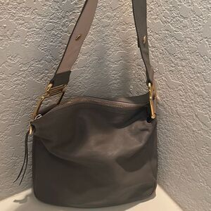 Chloe Vanessa Messenger Bag Gray Leather Minimalist Old Money Classic Purse